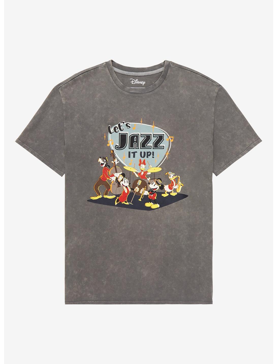 Our Universe Disney Mickey and Friends Jazz It Up T-Shirt - BoxLunch Exclusive, CHARCOAL, hi-res