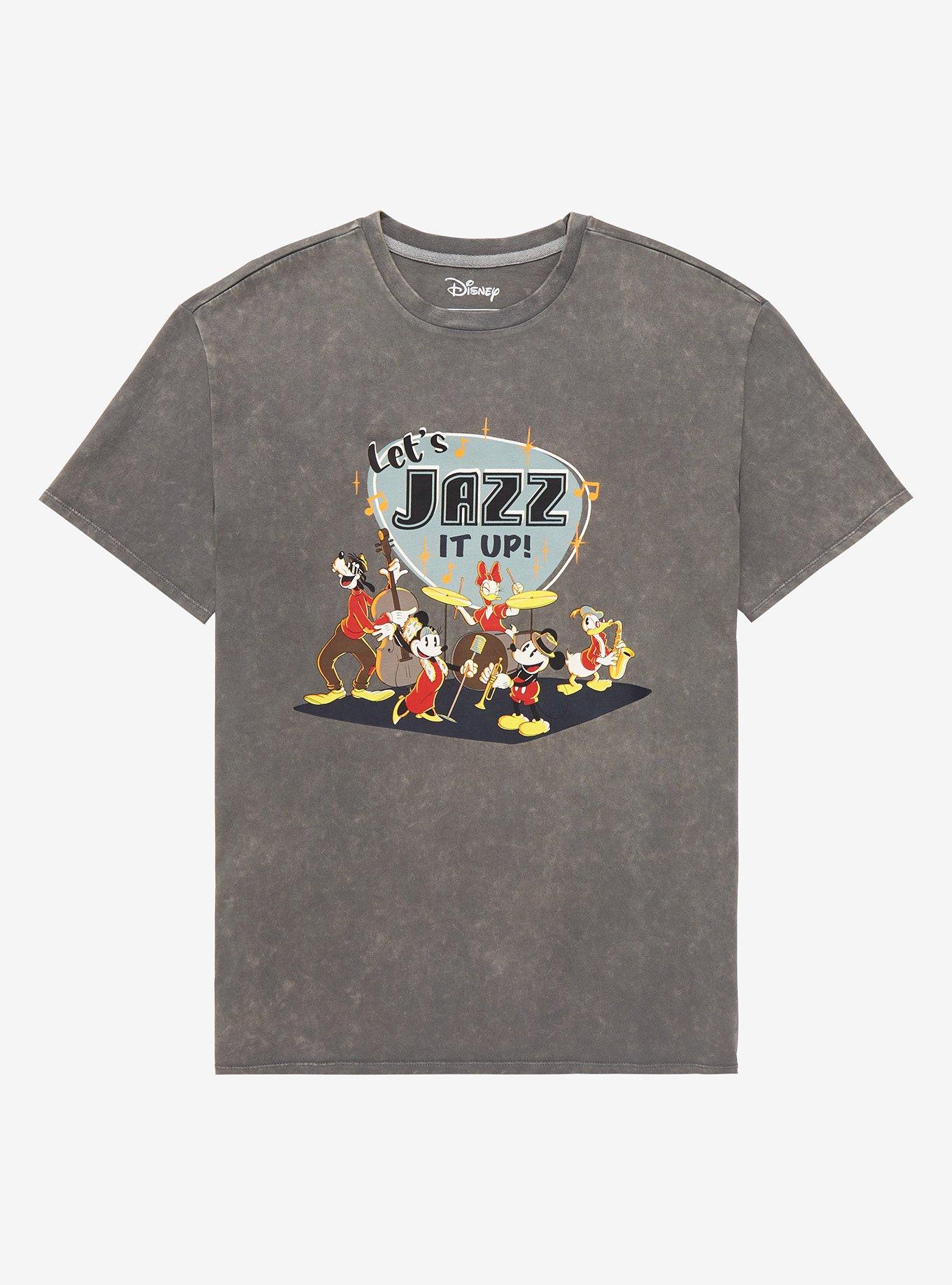 Our Universe Disney Mickey and Friends Jazz It Up T-Shirt - BoxLunch Exclusive, CHARCOAL, hi-res