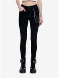 Black & White Stitch Side Chain Super Skinny Jeans, BLACK, hi-res