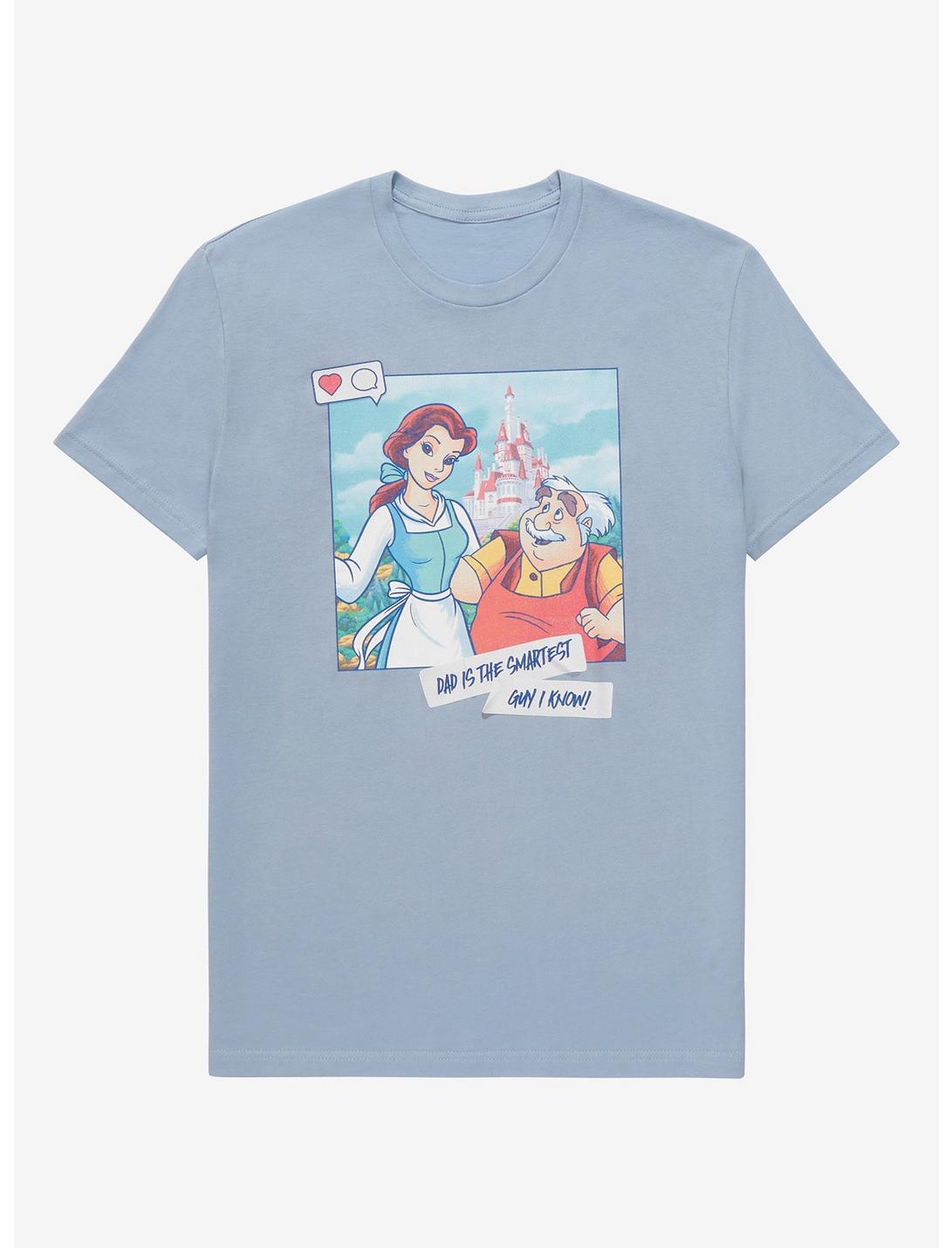 Disney Princess Belle & Maurice Social Post T-Shirt - BoxLunch Exclusive , LIGHT BLUE, hi-res