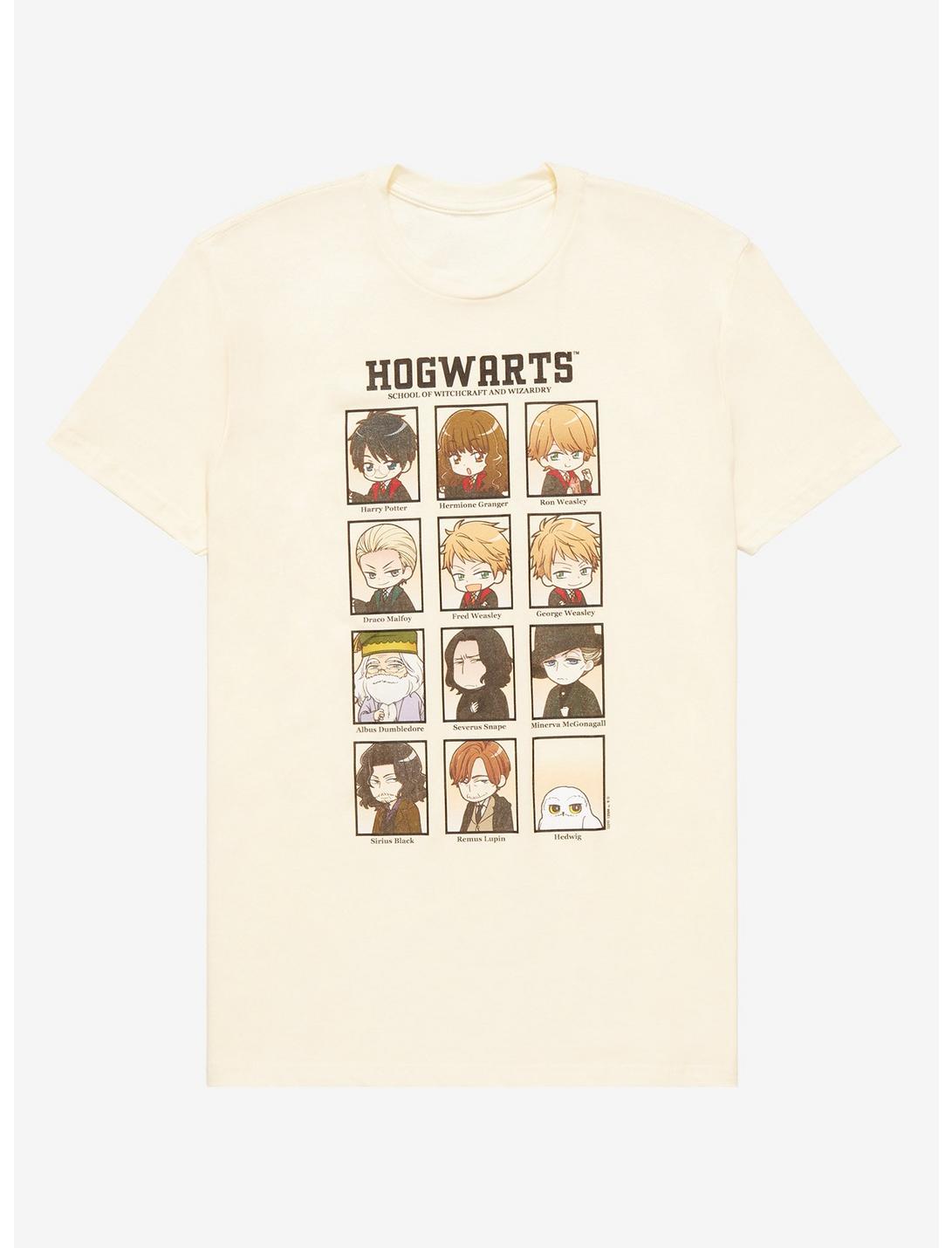 Harry Potter Hogwarts Chibi Portraits T-Shirt - BoxLunch Exclusive, OFF WHITE, hi-res