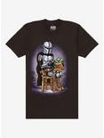 Star Wars The Mandalorian Grogu & Mando Cartoon T-Shirt - BoxLunch Exclusive, BLACK, hi-res
