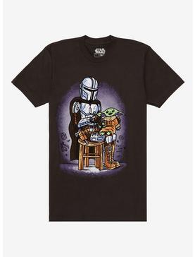Star Wars The Mandalorian Grogu & Mando Cartoon T-Shirt - BoxLunch Exclusive, , hi-res