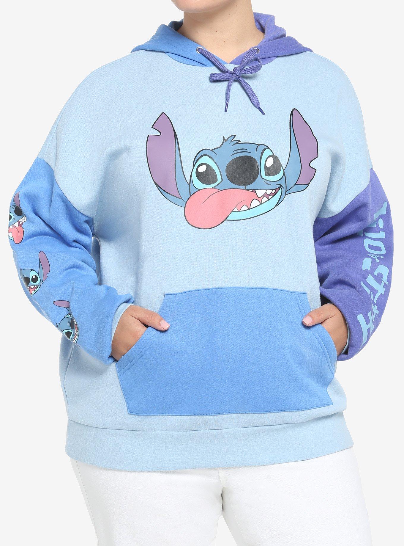 Disney Lilo & Stitch 'Cute Face' (Blue) Pull Over Hoodie