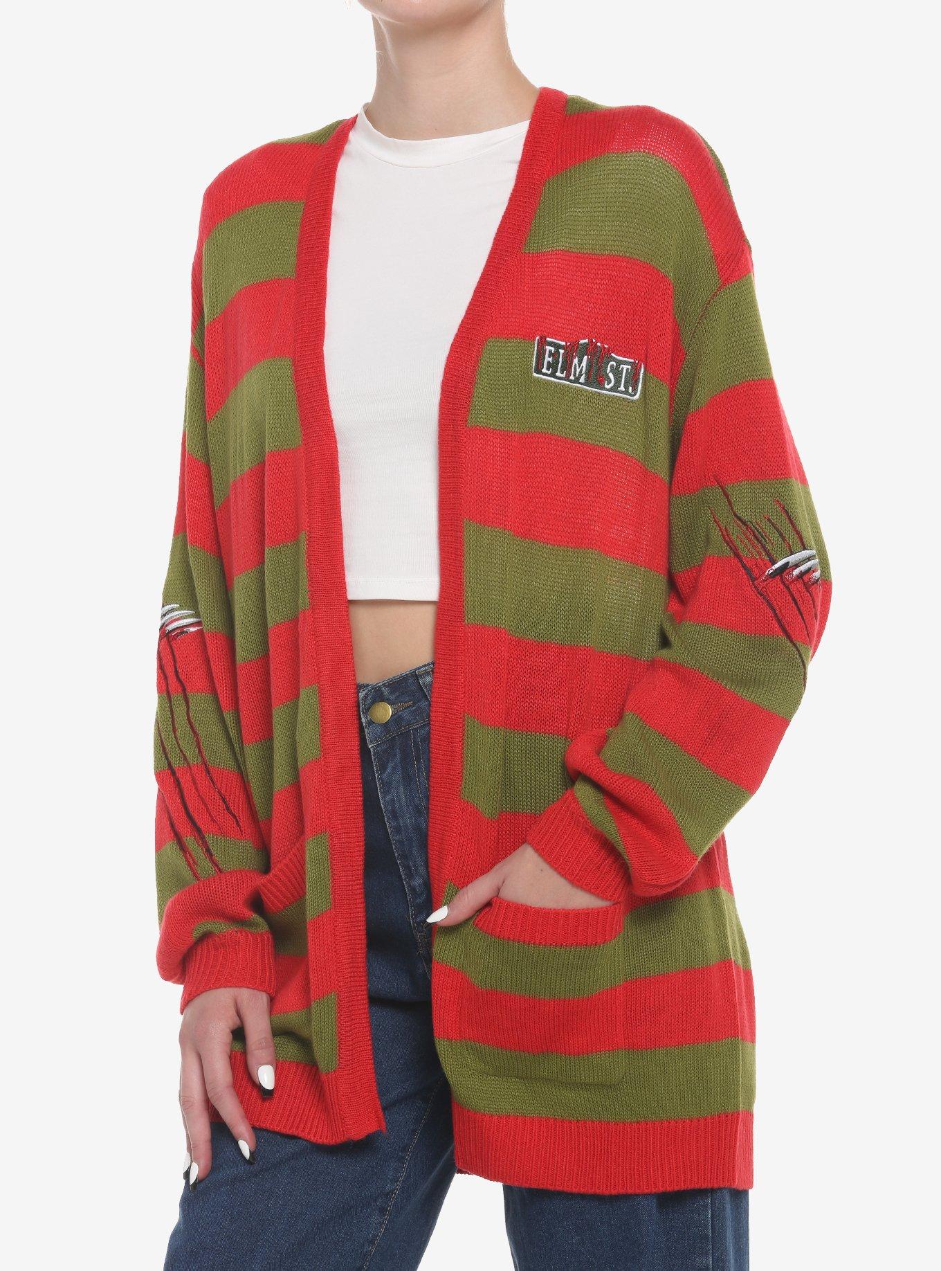 A Nightmare on Elm Street Freddy Kruger Long Sleeve Sweater, Red