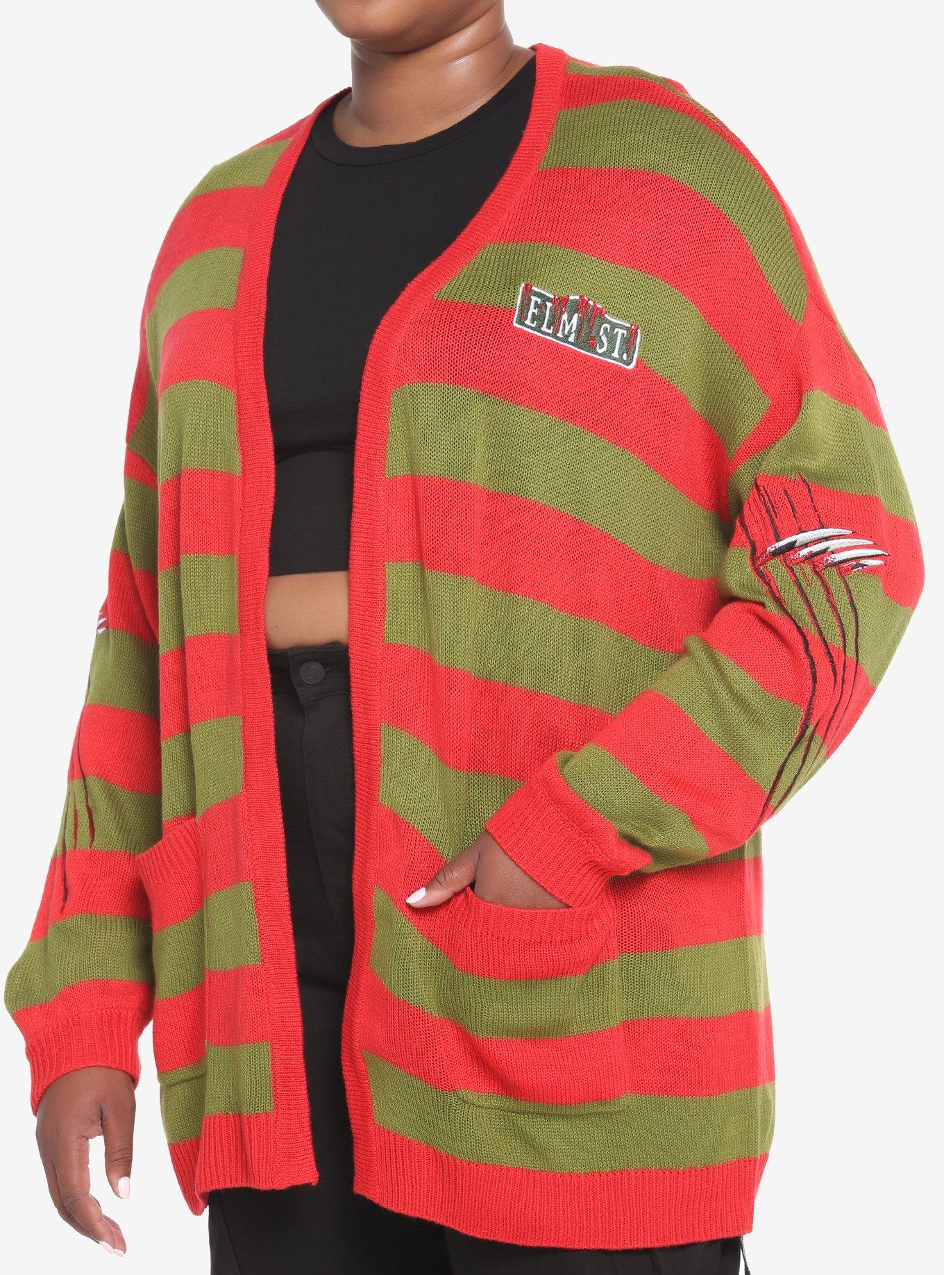 A Nightmare On Elm Street Freddy Girls Cardigan Plus Size, MULTI, hi-res