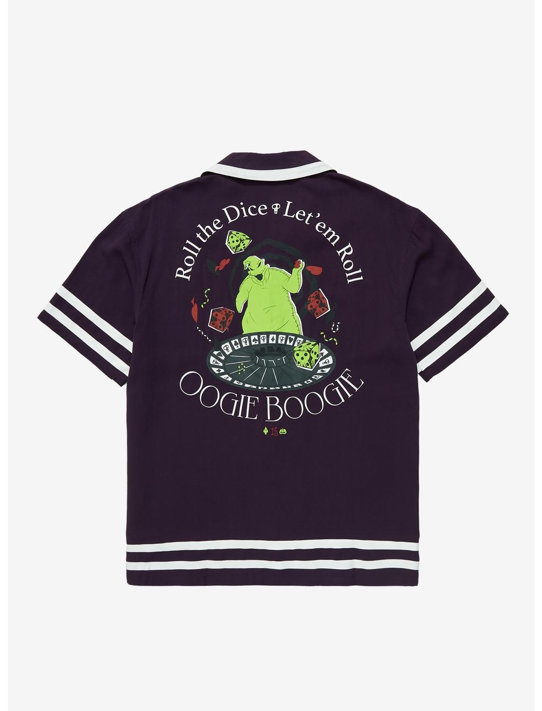 Disney The Nightmare Before Christmas Oogie Boogie Dice Roll League Button-Up - BoxLunch Exclusive, DARK PURPLE, hi-res