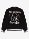 Disney The Nightmare Before Christmas Jack Skellington Playing Cards Embroidered Varsity Jacket - BoxLunch Exclusive , BLACK, hi-res