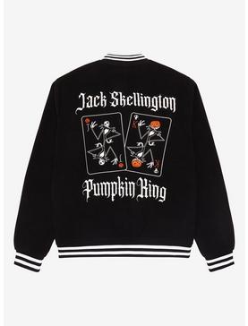 Disney The Nightmare Before Christmas Jack Skellington Playing Cards Embroidered Varsity Jacket - BoxLunch Exclusive , , hi-res