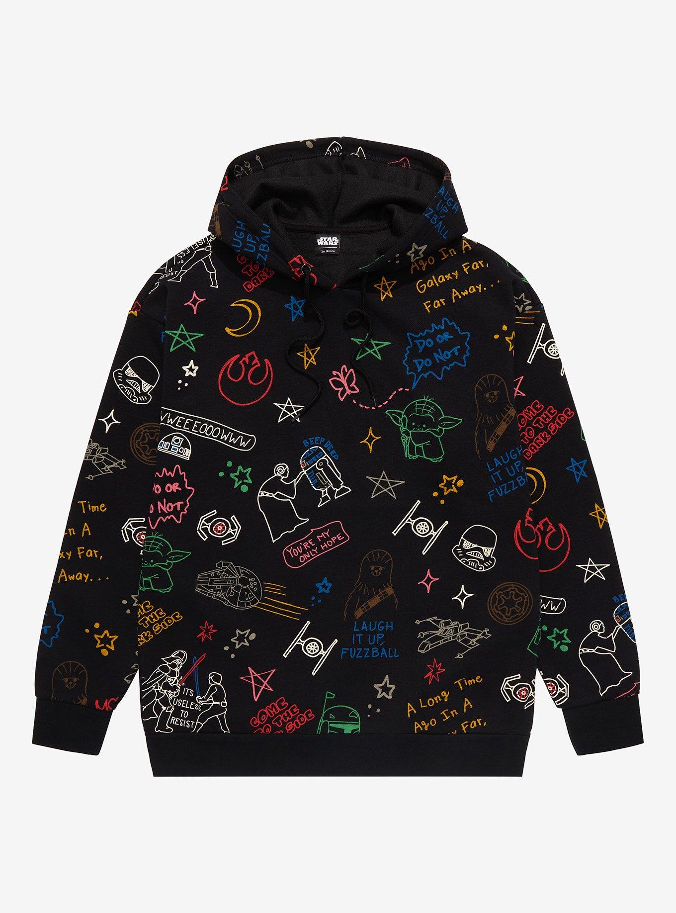 Star Wars Doodle Icons Allover Print Hoodie | BoxLunch