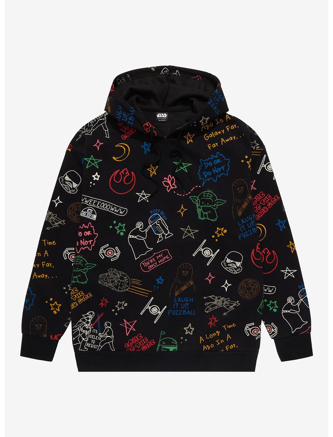 Star Wars Doodle Icons Allover Print Hoodie | BoxLunch