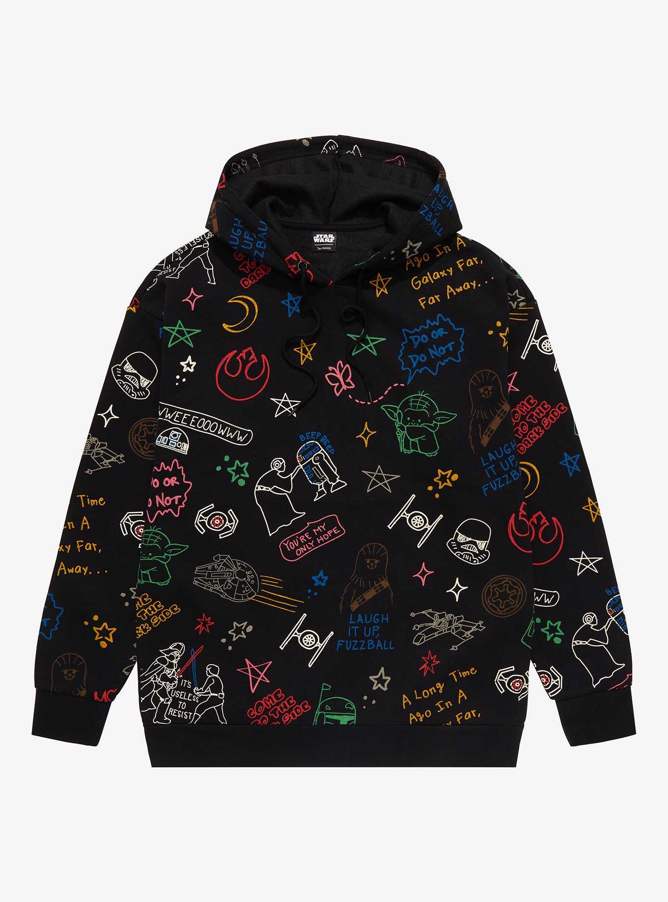 Star Wars Doodle Icons Allover Print Hoodie, , hi-res