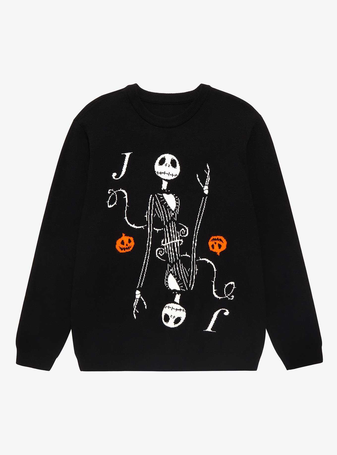 Disney The Nightmare Before Christmas Jack Playing Card Crewneck - BoxLunch Exclusive, , hi-res