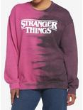 Stranger Things Logo Split Tie-Dye Girls Sweatershirt, BLACK, hi-res