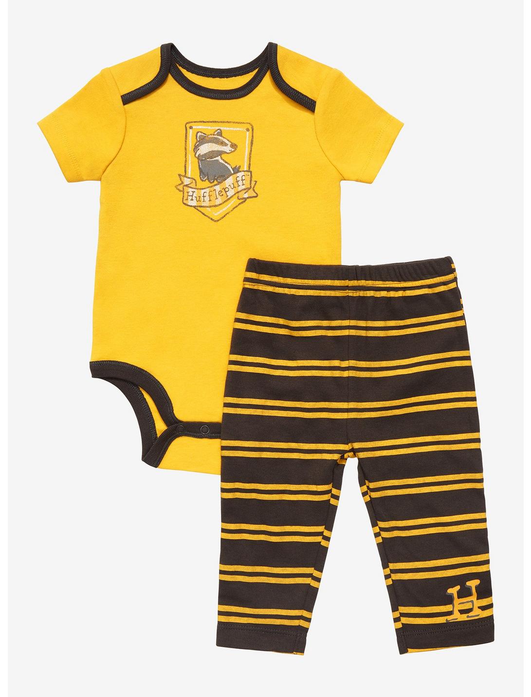 Harry Potter Hufflepuff Crest Infant One-Piece and Leggings Set - BoxLunch Exclusive , RED, hi-res