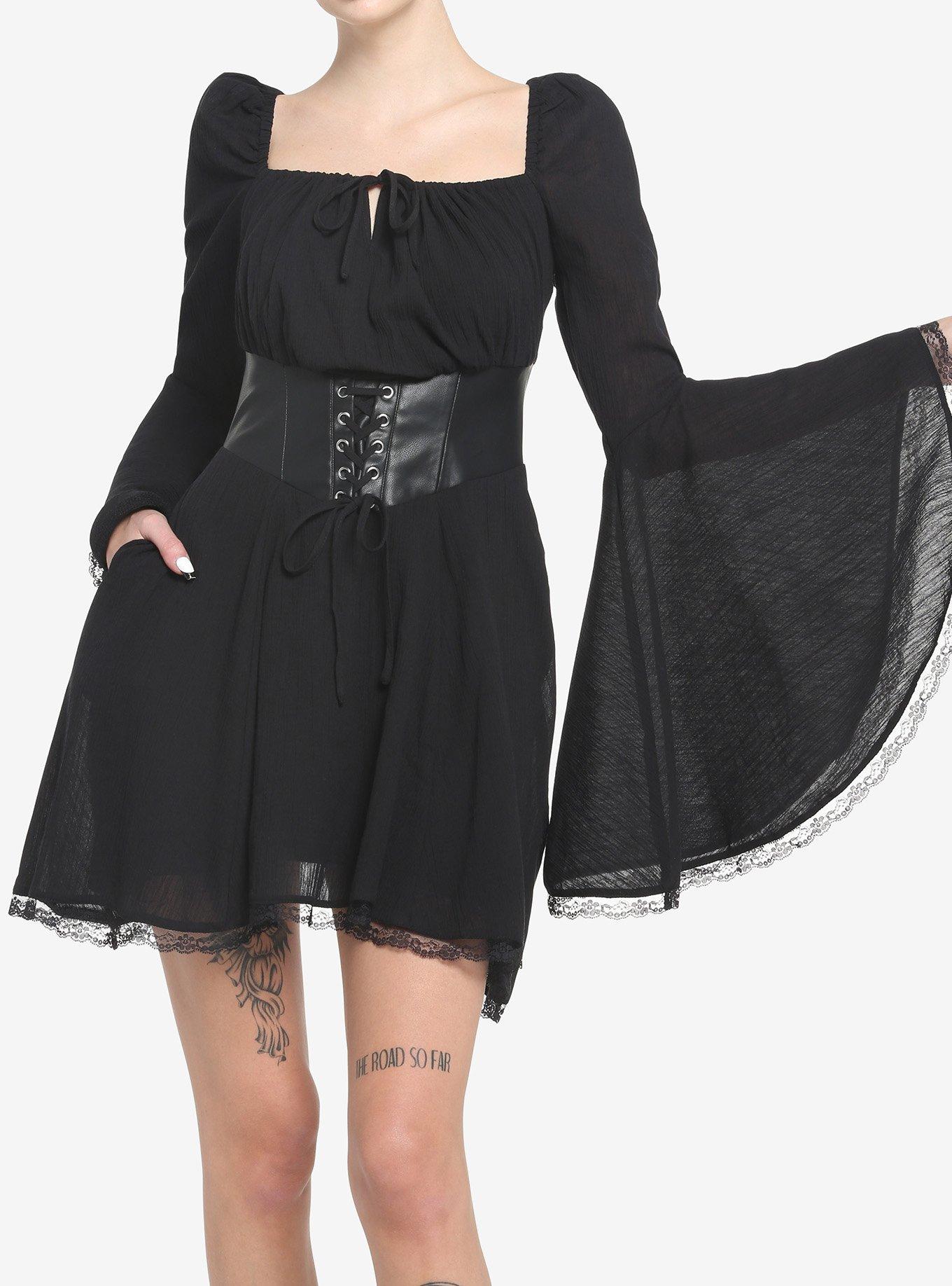 OPEN ROAD CORSET TOP, WASHED BLACK, THIRD FORM