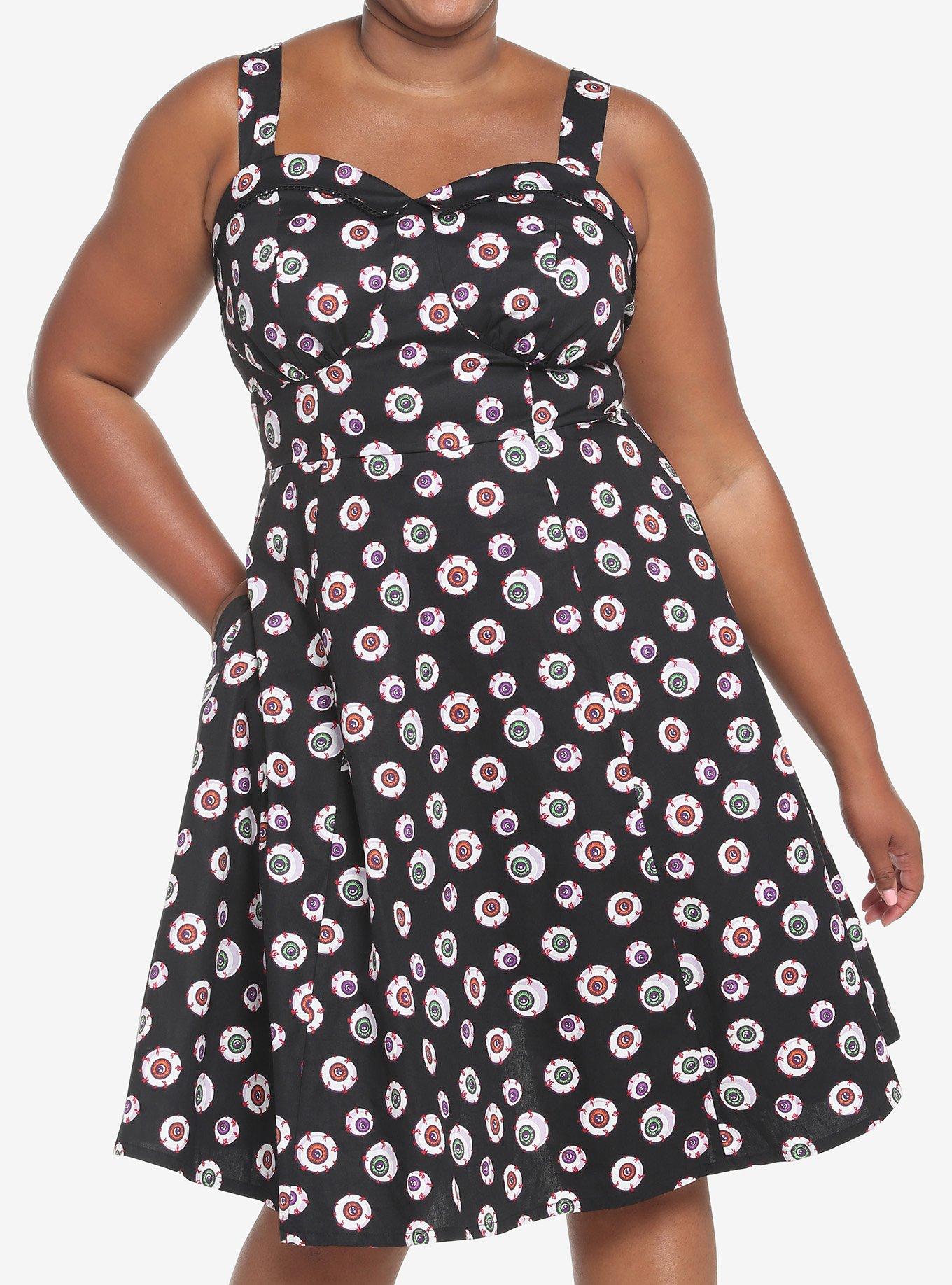 Eyeballs Retro Dress Plus Size, , hi-res