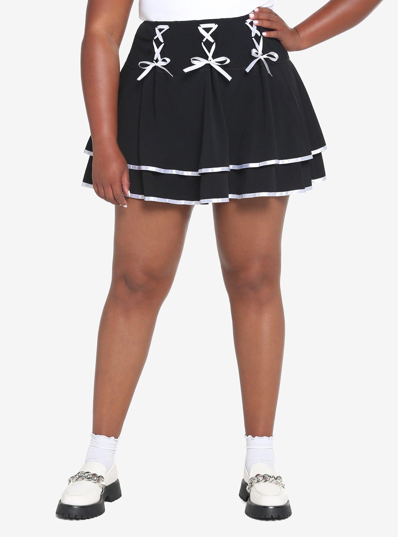 Great Description About Black And White Plus Size Skirt