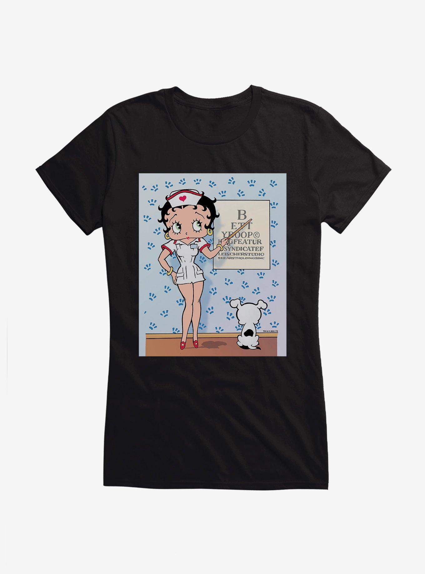 Betty Boop Snellen Eye Chart Girls T-Shirt