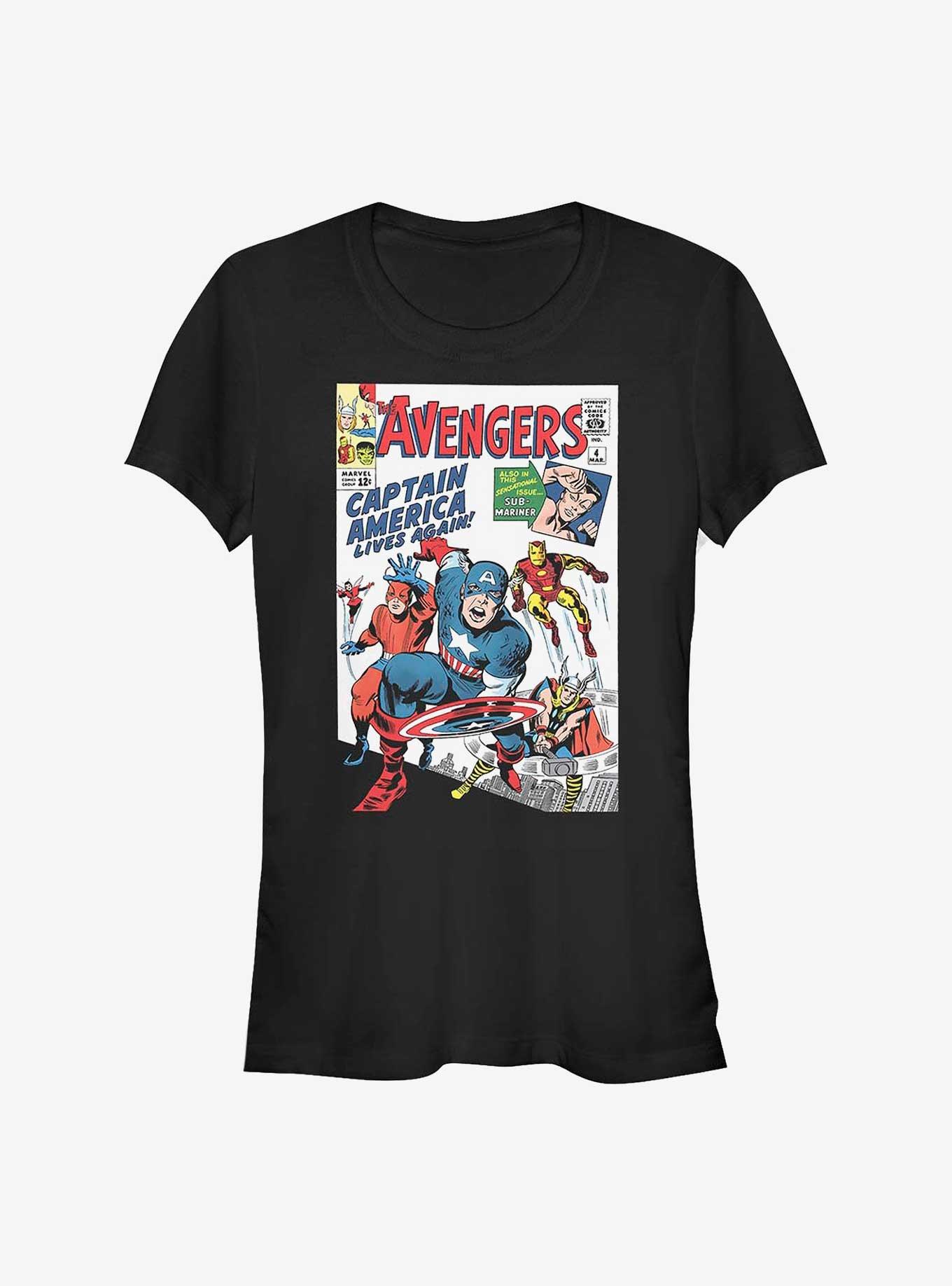 Marvel Avengers Comic Cover Girls T-Shirt, BLACK, hi-res