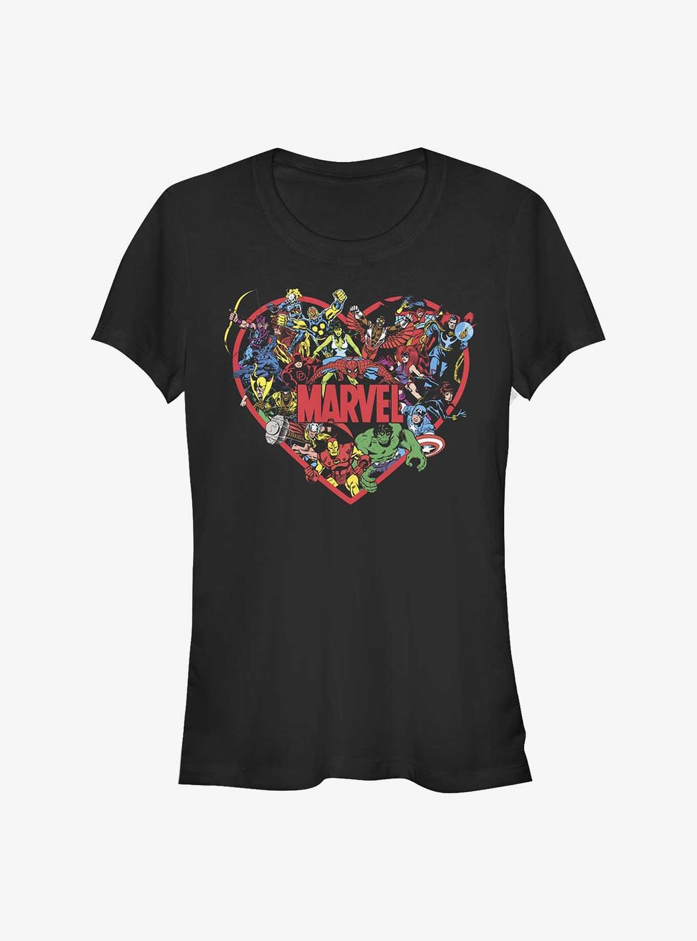 Marvel Avengers Hero Heart Girls T-Shirt, BLACK, hi-res