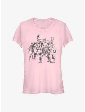 Marvel Avengers Retro Group Girls T-Shirt, LIGHT PINK, hi-res