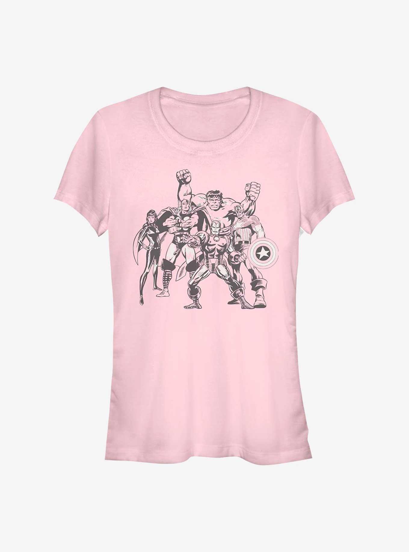 Marvel Avengers Retro Group Girls T-Shirt, LIGHT PINK, hi-res