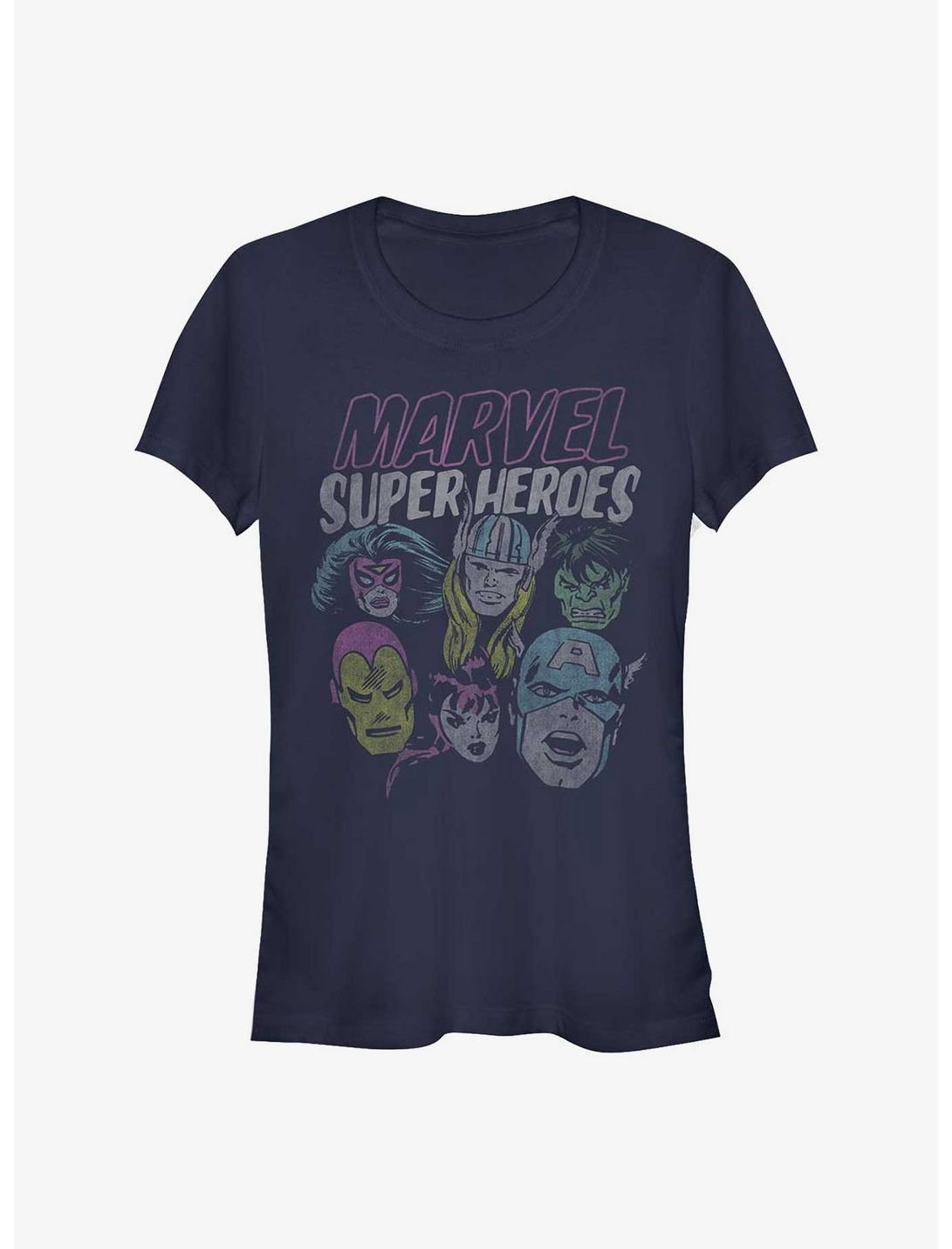 Marvel Grunge Heroes Girls T-Shirt, NAVY, hi-res