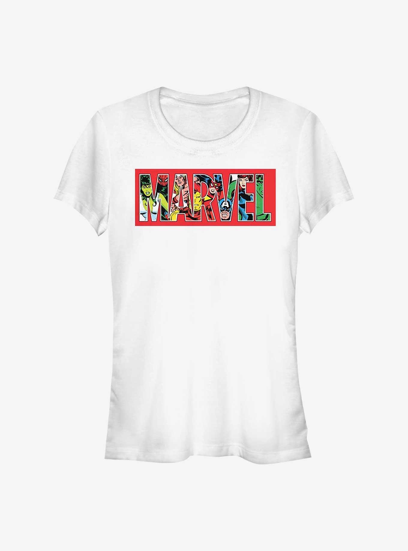 Marvel Logo Character Fill Girls T-Shirt, , hi-res