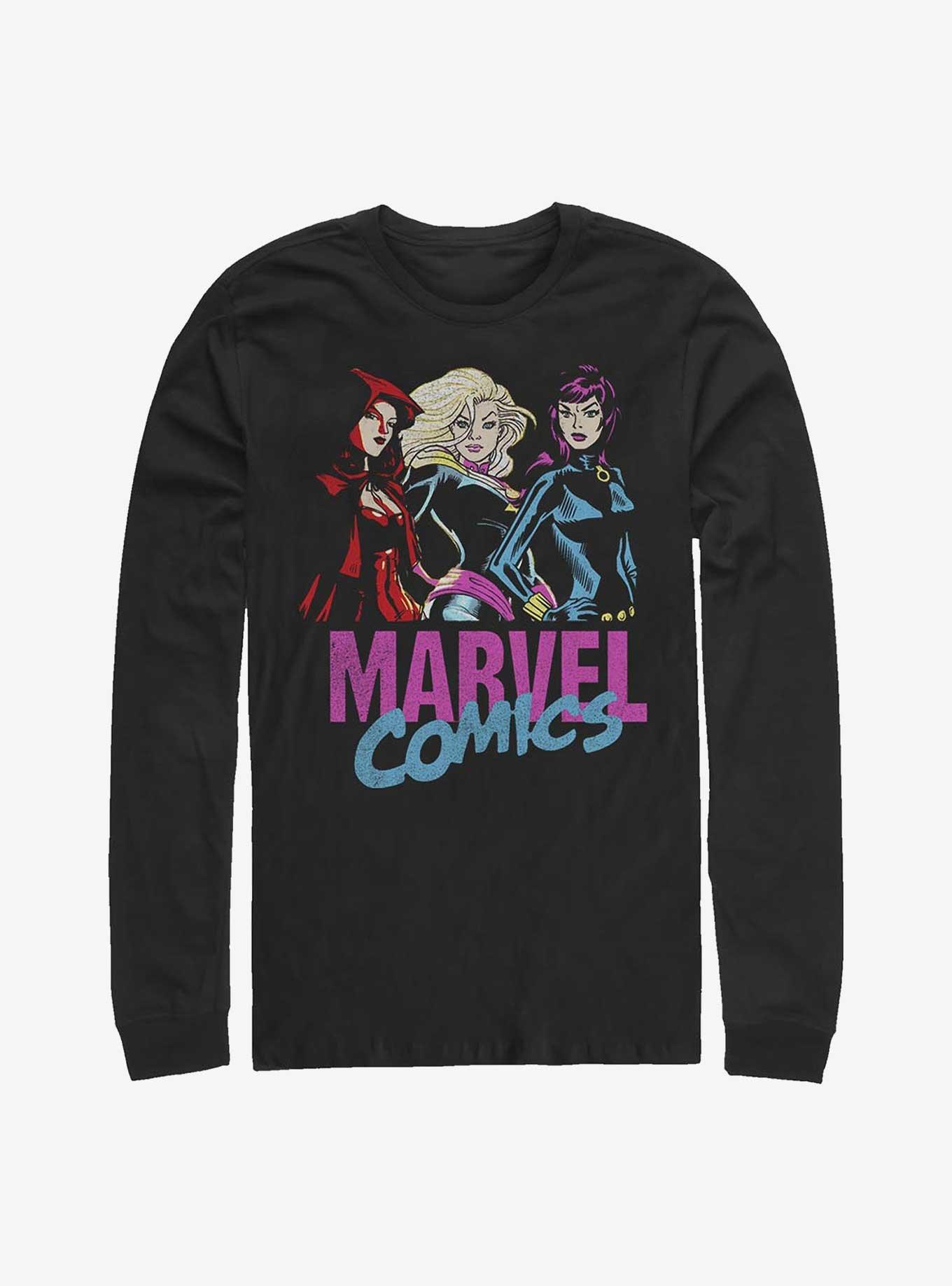 Marvel Three Sheroes Long-Sleeve T-Shirt, BLACK, hi-res