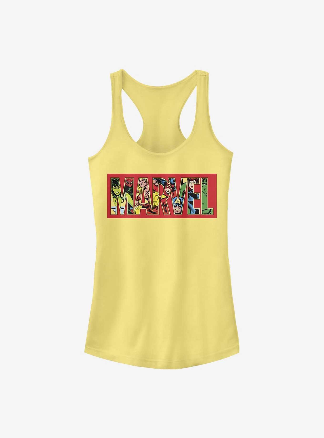 Marvel Logo Character Fill Girls Tank