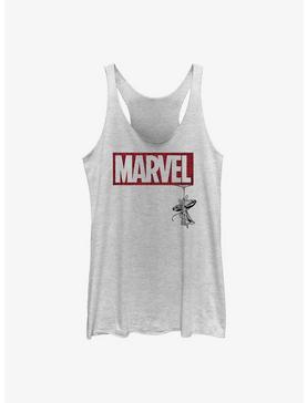 Marvel Spiderweb Logo Girls Tank, WHITE HTR, hi-res