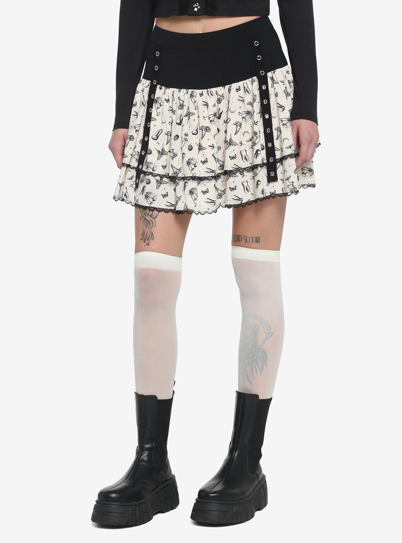 Mushroom Teeth Tiered Skirt | Hot Topic