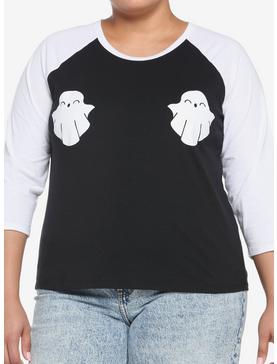 Smiling Ghost Girls Raglan T-Shirt Plus Size, , hi-res