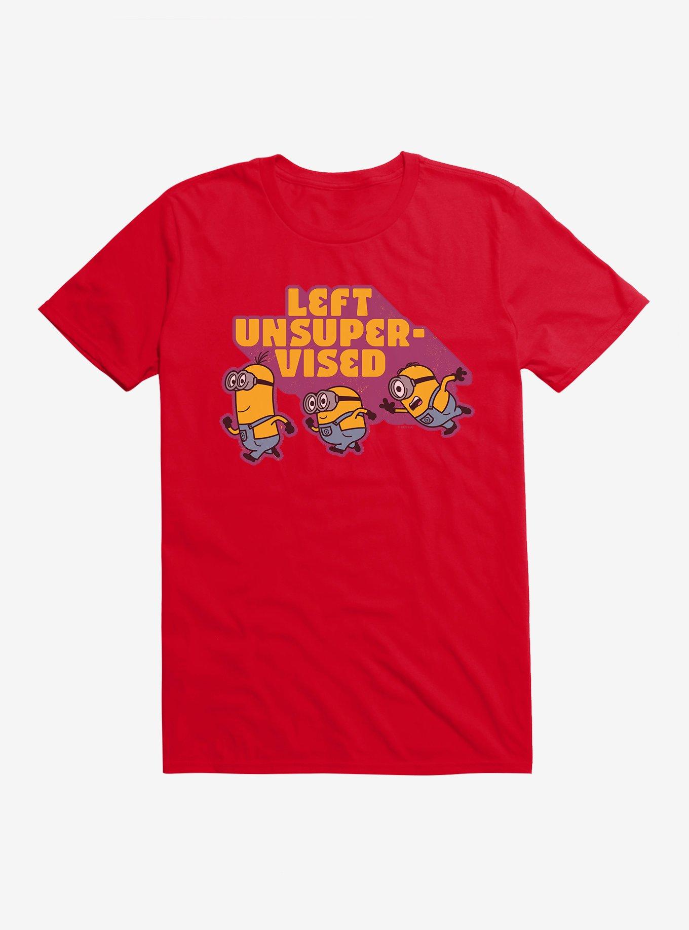 Minions Left Unsupervised T-Shirt, RED, hi-res