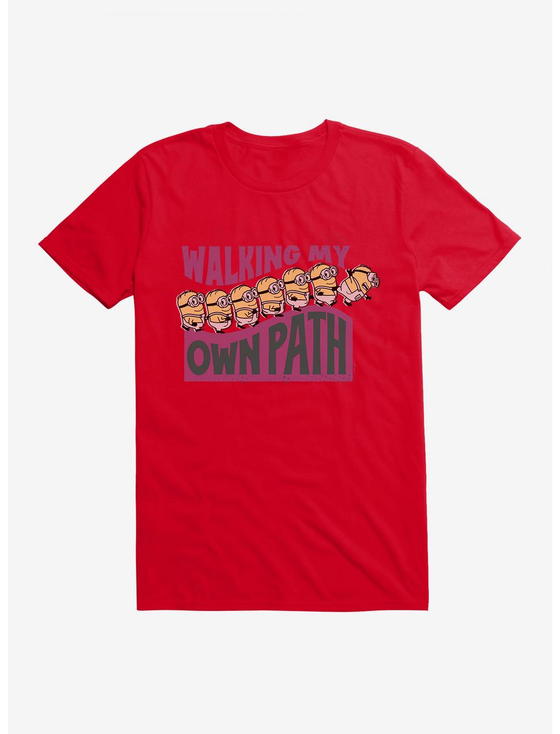 Minions On My Own Path T-Shirt, RED, hi-res