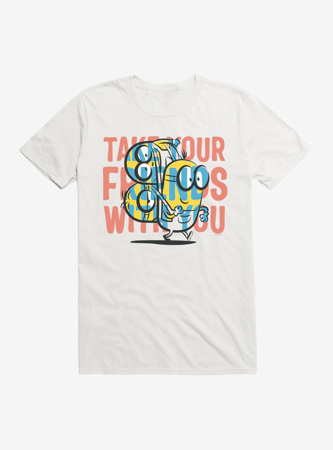 Minions Take Your Friends T-Shirt, WHITE, hi-res