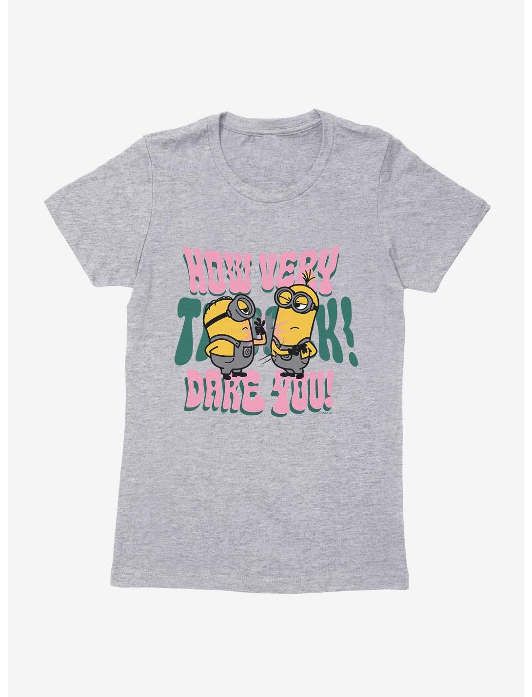Minions Groovy How Dare You Womens T-Shirt, HEATHER, hi-res