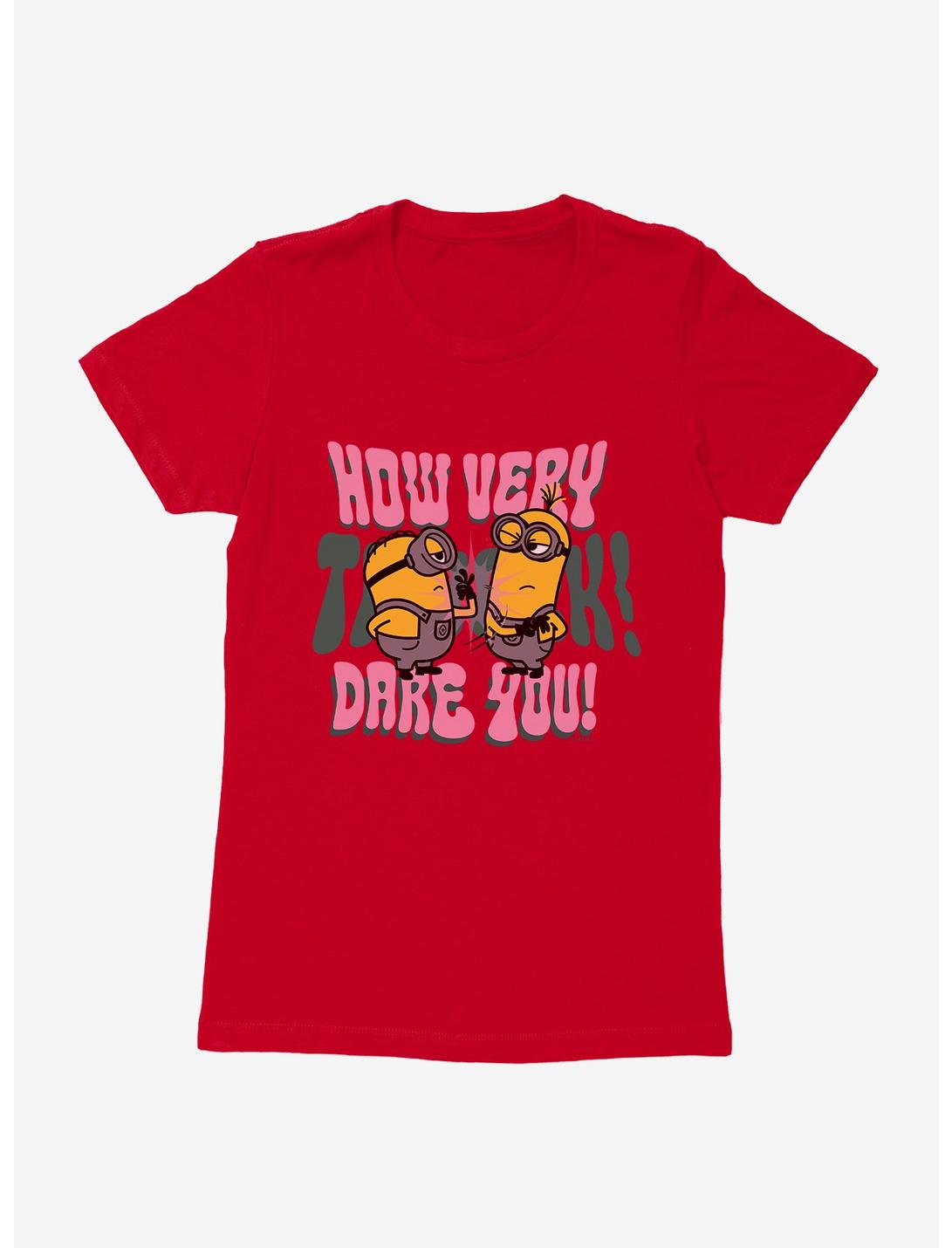 Minions Groovy How Dare You Womens T-Shirt, RED, hi-res