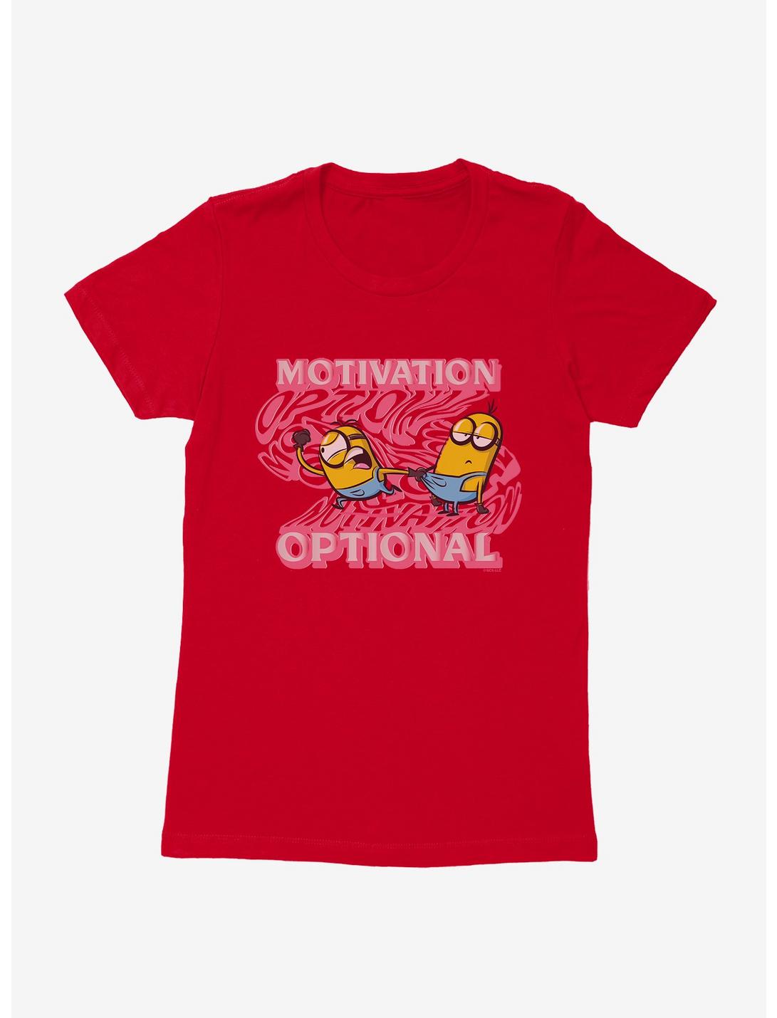 Minions Groovy Motivation Optional Womens T-Shirt, RED, hi-res