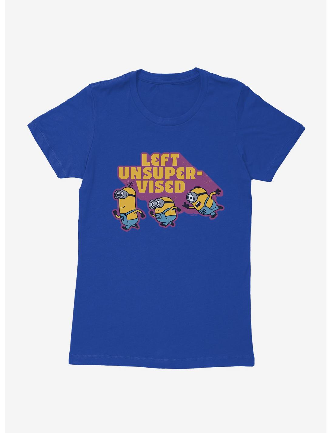 Minions Left Unsupervised Womens T-Shirt, ROYAL, hi-res