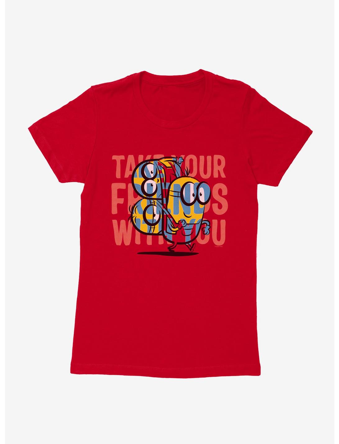 Minions Take Your Friends Womens T-Shirt, RED, hi-res