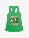 Minions Groovy How Dare You Womens Tank Top, KELLY GREEN, hi-res