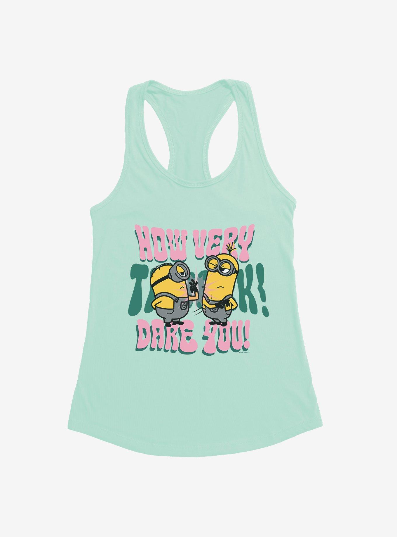 Minions Groovy How Dare You Womens Tank Top, MINT, hi-res