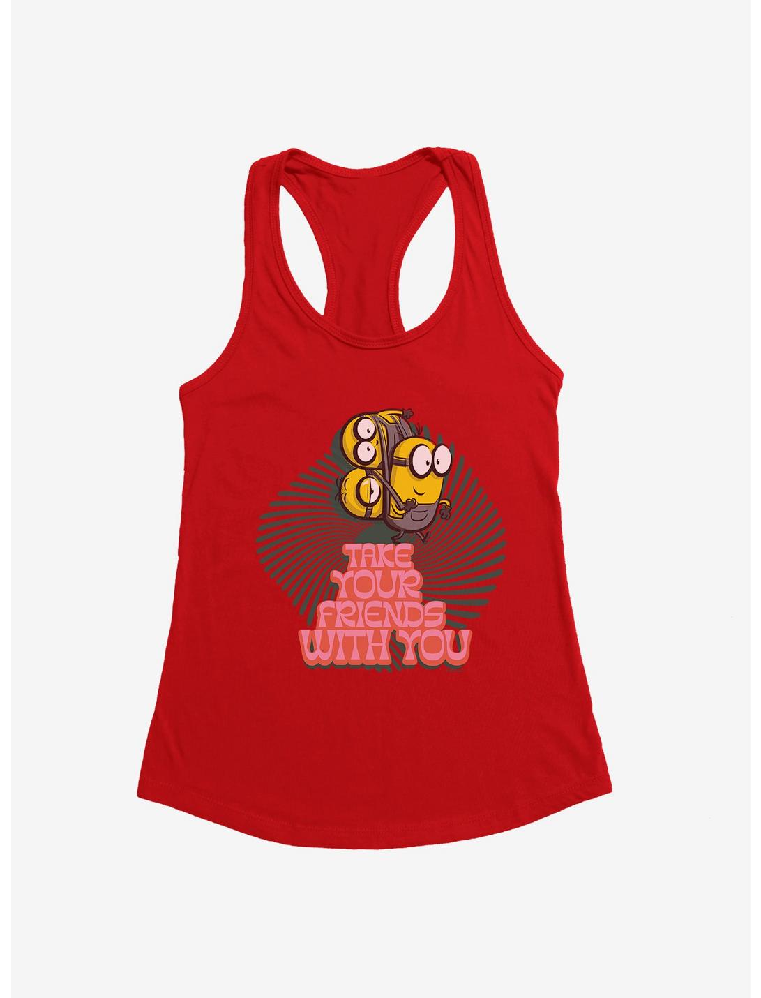 Minions Groovy Take Your Friends Womens Tank Top, RED, hi-res