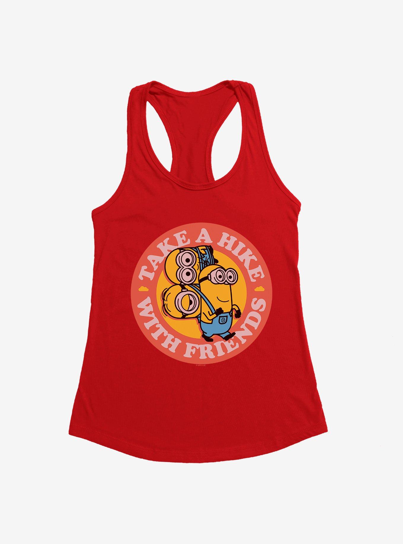 Minions Hike With Friends Womens Tank Top, RED, hi-res