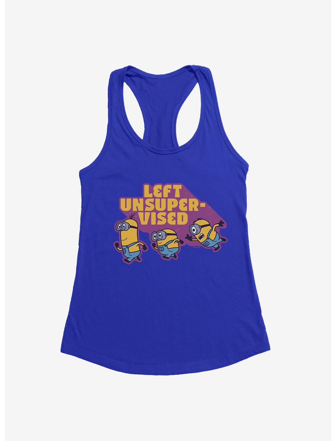 Minions Left Unsupervised Womens Tank Top, ROYAL, hi-res