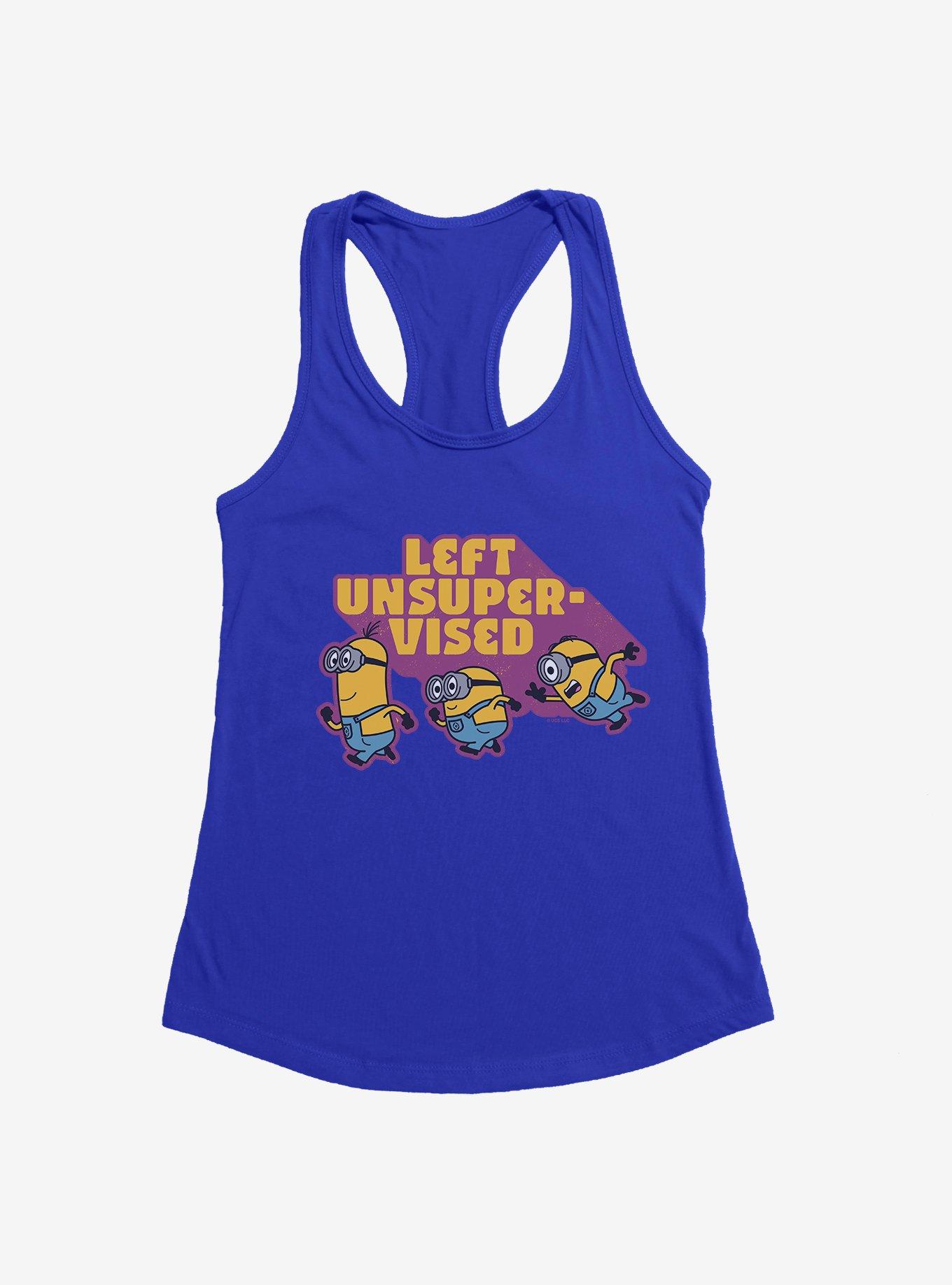 Minions Left Unsupervised Womens Tank Top, ROYAL, hi-res