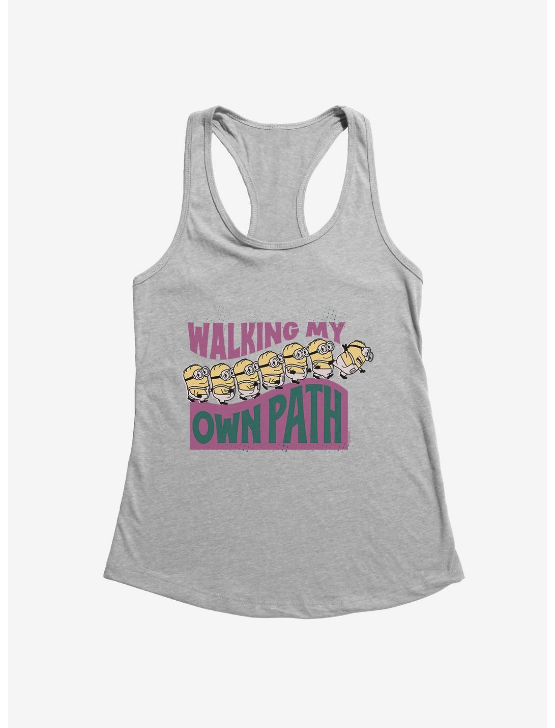 Minions On My Own Path Womens Tank Top, HEATHER, hi-res