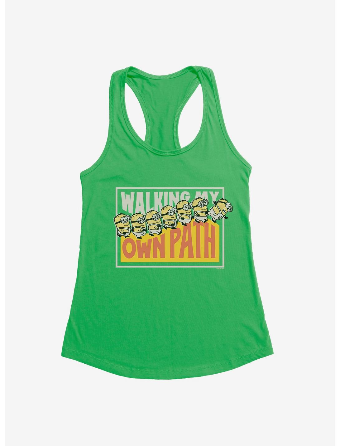 Minions On My Own Path Panel Womens Tank Top, KELLY GREEN, hi-res